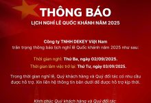 Photo of DEKEY Vietnam – Thông báo lịch nghỉ lễ Quốc khánh năm 2025